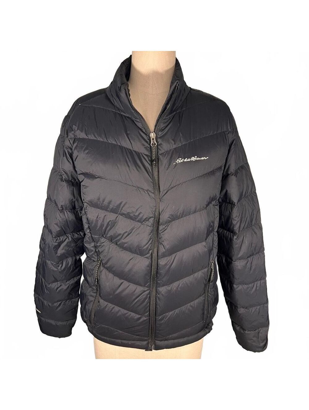 Eddie Bauer Packable Down Puffer Jacket Blk Gorpcore Outdoor Lightweight Coat S